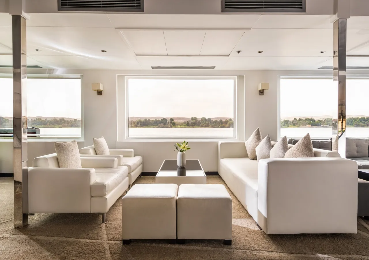 Lounge aboard the Farah Nile Cruise Nile cruise